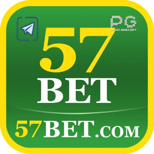 Imagem promovendo o canal oficial da 57bet no Telegram